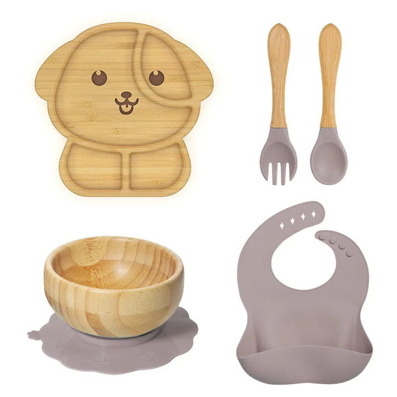 Buy Woofie Silicone Feeding Set – Secure Suction Plates & BPA-Free Baby Utensils Lavender at Myneemoe Online In India