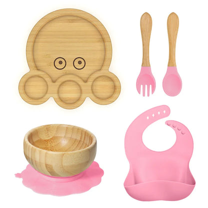 Buy Octopus Silicone Suction Feeding Set – Safe & Perfect for Baby-Led Weaning Pink at Myneemoe Online In India