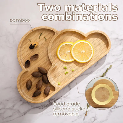 Buy Cloudball Bamboo Suction Plate & Cutlery Set – Safe, Sustainable Baby Essentials at Myneemoe Online In India