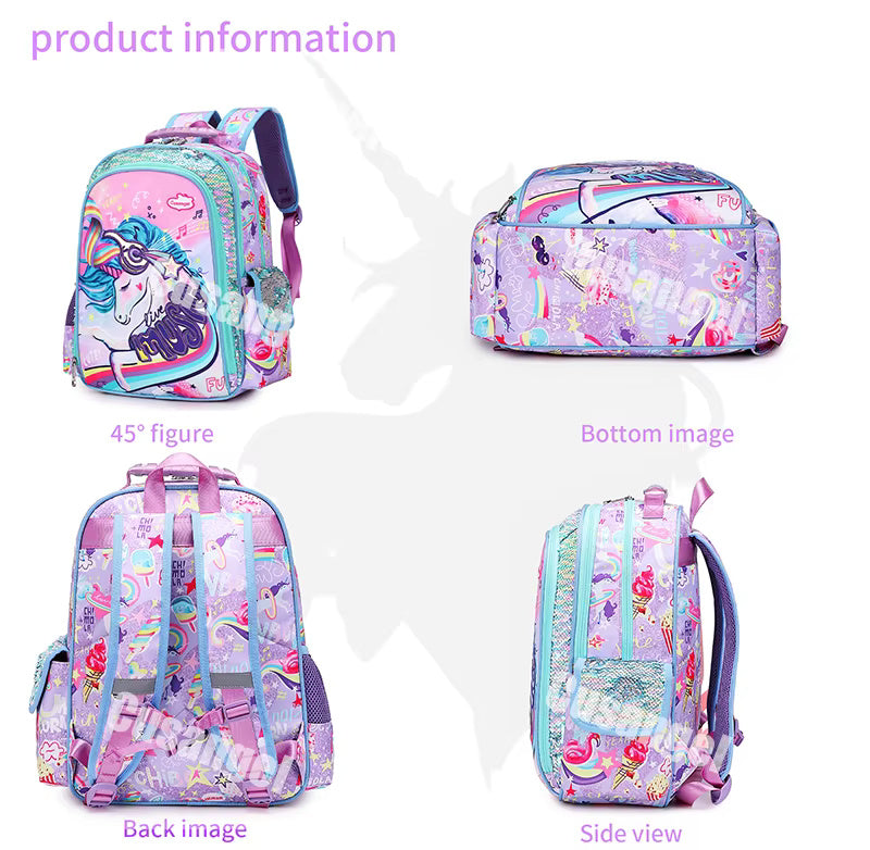 Buy Wonderland Mermaid & Unicorn School Bag Combo - Backpack, Lunch Bag & Pencil Case at MyneeMoe Online In India