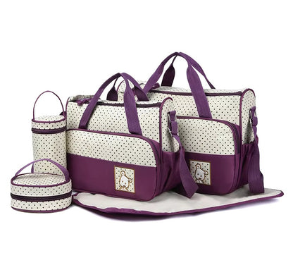 Buy MumStyle 5-in-1 Multi-Function Diaper Bag - Large Capacity Mommy Tote Purple at MyneeMoe Online In India