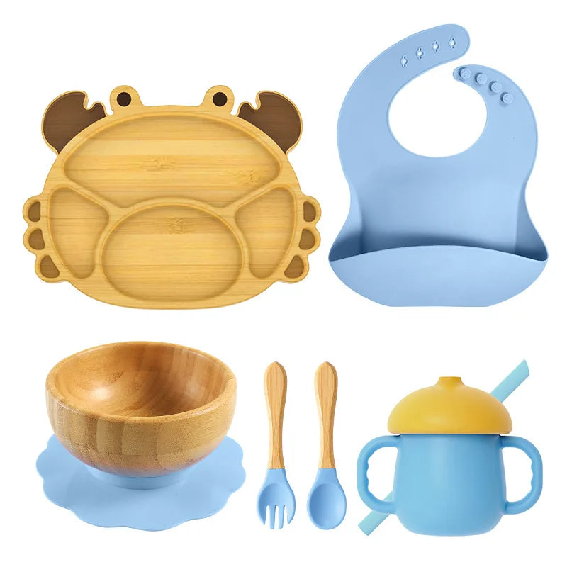 Buy Snappy Eco-Friendly Baby Dining Set – Complete Feeding Essentials for Weaning Blue at Myneemoe Online In India