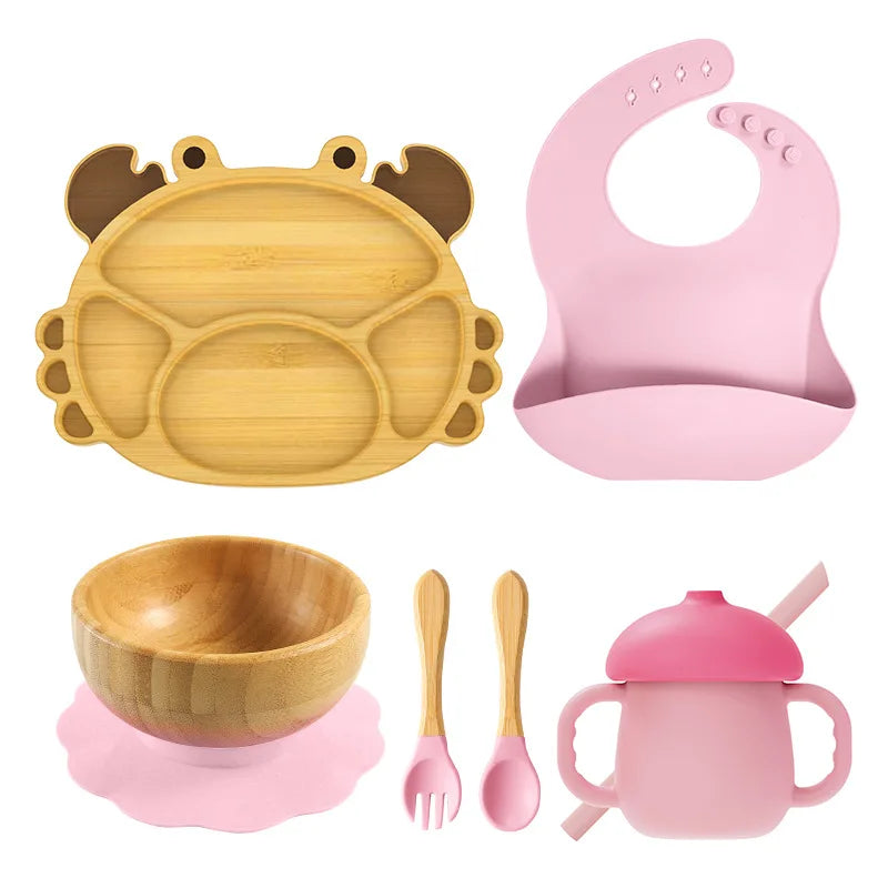 Buy Snappy Eco-Friendly Baby Dining Set – Complete Feeding Essentials for Weaning Pink at Myneemoe Online In India