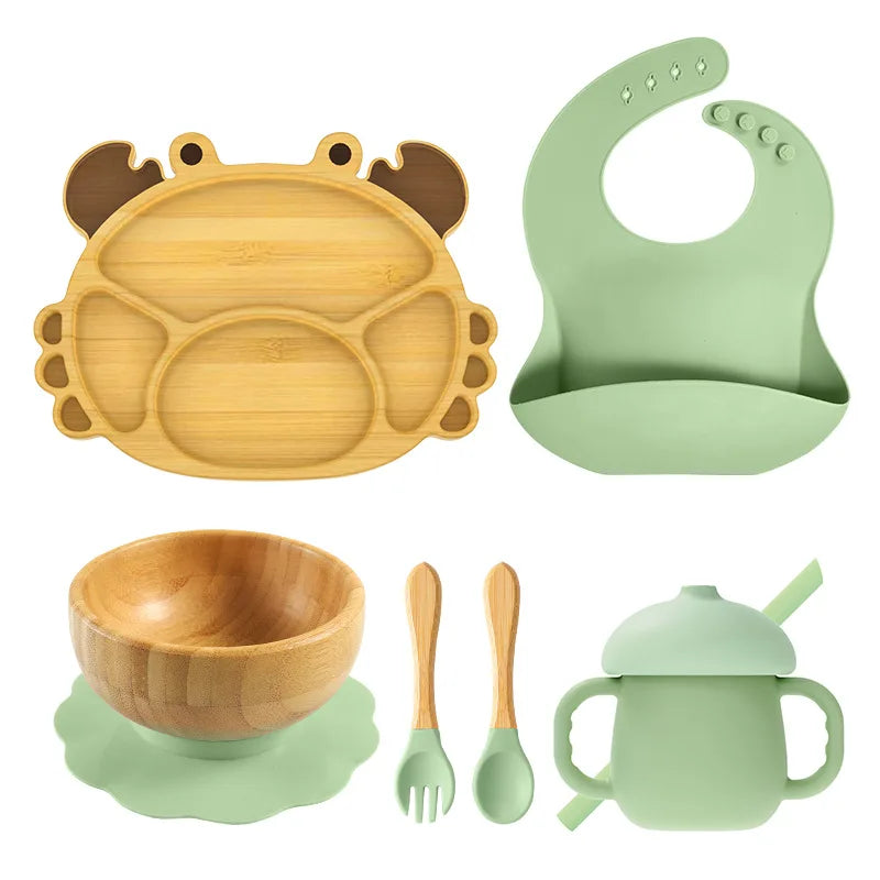 Buy MyneeMoe Snappy Eco-Friendly Baby Dining Set – Complete Feeding Essentials for Weaning Green - Baby Feeding Set at MyneeMoe Online In India