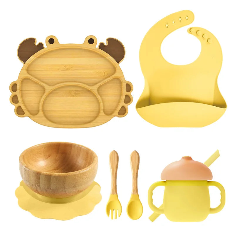 Buy MyneeMoe Snappy Eco-Friendly Baby Dining Set – Complete Feeding Essentials for Weaning Yellow - Baby Feeding Set at MyneeMoe Online In India