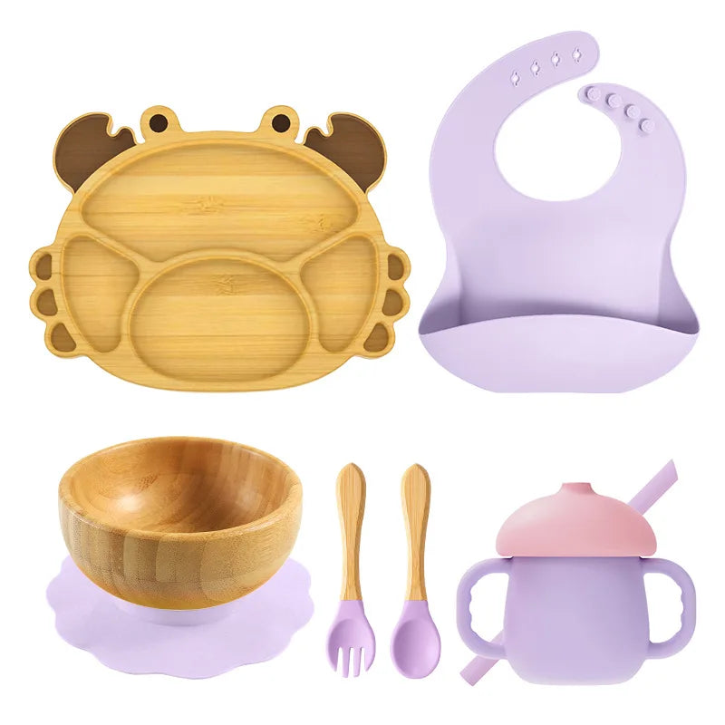 Buy MyneeMoe Snappy Eco-Friendly Baby Dining Set – Complete Feeding Essentials for Weaning Lavender - Baby Feeding Set at MyneeMoe Online In India