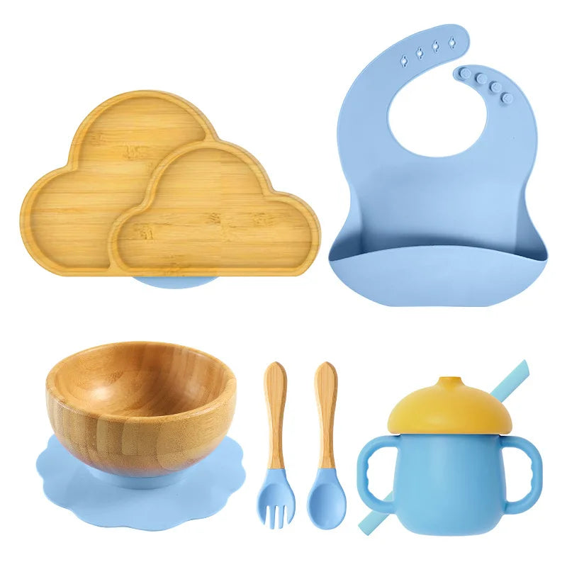 Buy Cloudball Eco-Friendly Baby Dining Set – Sustainable Essentials for Mealtime Blue at Myneemoe Online In India