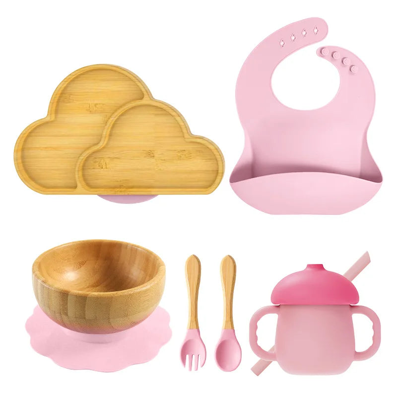 Buy MyneeMoe Cloudball Eco-Friendly Baby Dining Set – Sustainable Essentials for Mealtime Pink - Baby Feeding Set at MyneeMoe Online In India