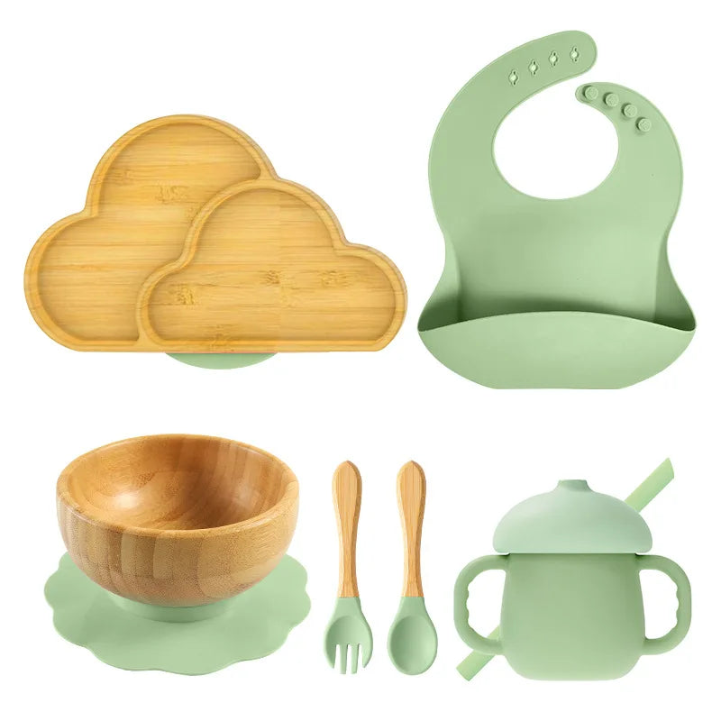 Buy MyneeMoe Cloudball Eco-Friendly Baby Dining Set – Sustainable Essentials for Mealtime Green - Baby Feeding Set at MyneeMoe Online In India