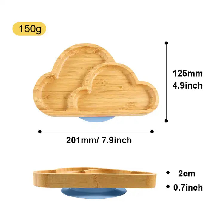 Buy Cloudball Bamboo Suction Plate & Cutlery Set – Safe, Sustainable Baby Essentials at Myneemoe Online In India