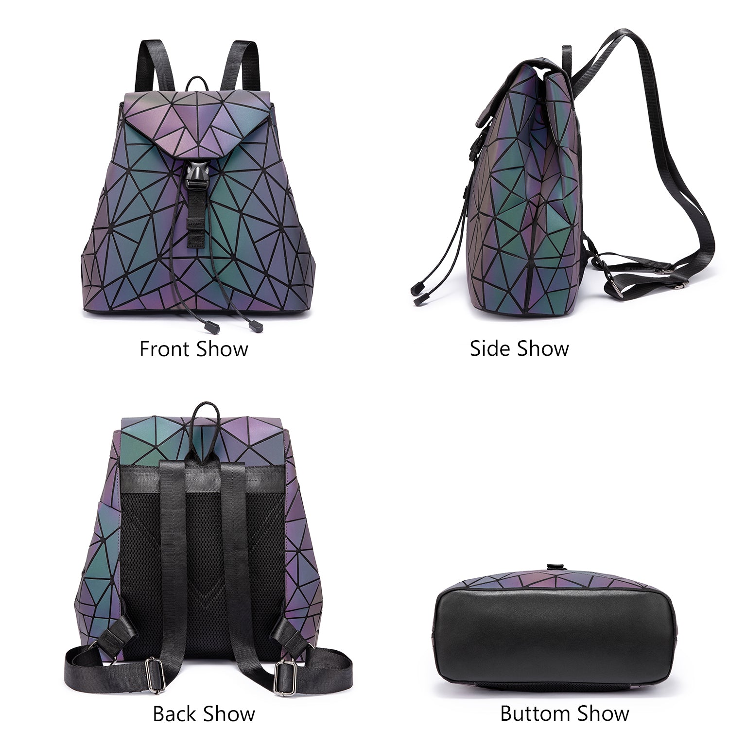 Buy MyneeMoe Lovevook Women's 3-Piece Handbag Set - Chic Geometric Design with Backpack and Wallet - Travel & Tote Bags at MyneeMoe Online In India