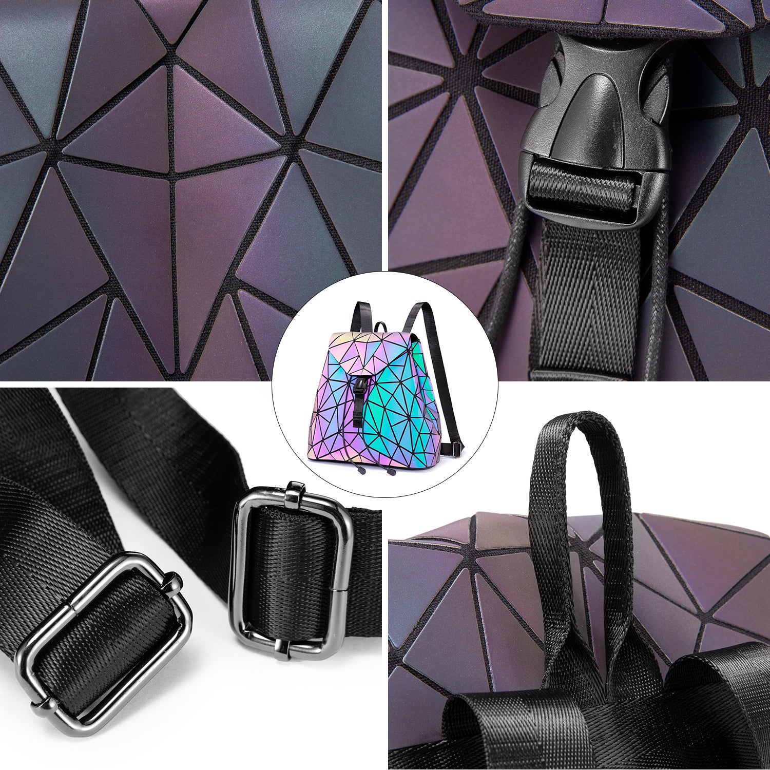 Buy MyneeMoe Lovevook Women's 3-Piece Handbag Set - Chic Geometric Design with Backpack and Wallet - Travel & Tote Bags at MyneeMoe Online In India