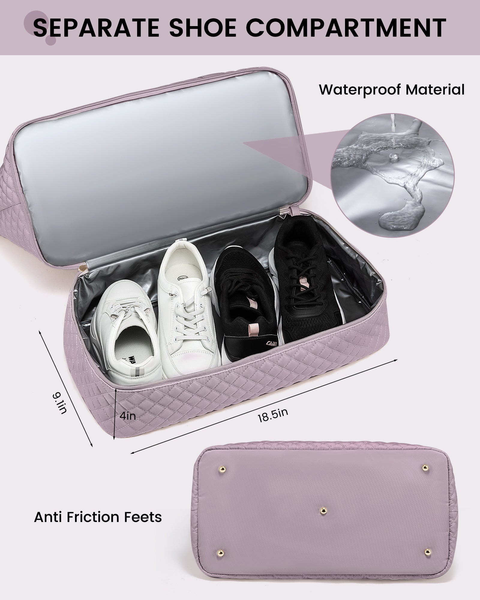 Buy MyneeMoe Lovevook Multipurpose 3-Piece Lavender Travel Set for Weekend & Overnight Trips - Travel & Tote Bags at MyneeMoe Online In India