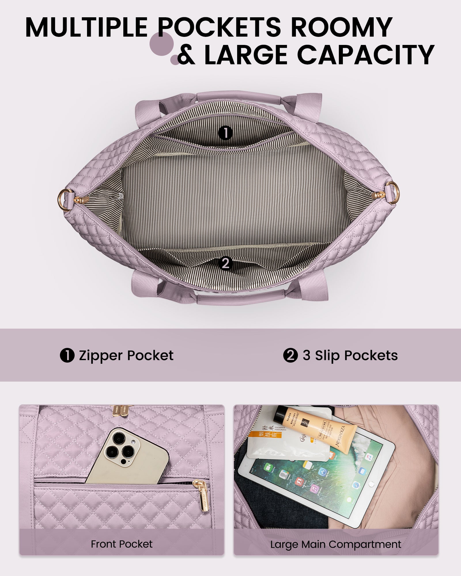 Buy MyneeMoe Lovevook Multipurpose 3-Piece Lavender Travel Set for Weekend & Overnight Trips - Travel & Tote Bags at MyneeMoe Online In India
