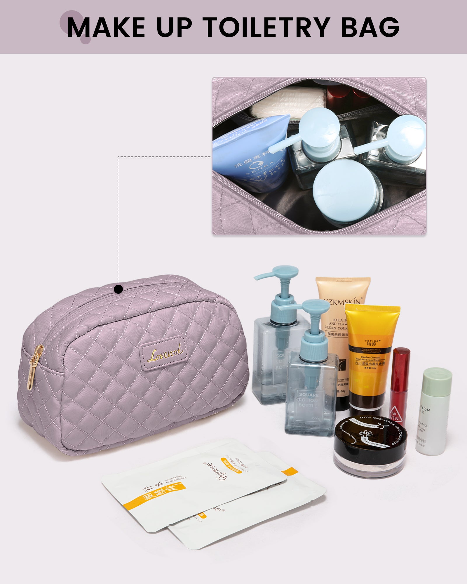 Buy MyneeMoe Lovevook Multipurpose 3-Piece Lavender Travel Set for Weekend & Overnight Trips - Travel & Tote Bags at MyneeMoe Online In India