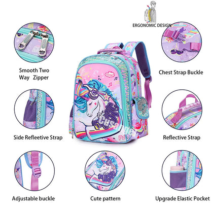 Buy Wonderland Mermaid & Unicorn School Bag Combo - Backpack, Lunch Bag & Pencil Case at MyneeMoe Online In India