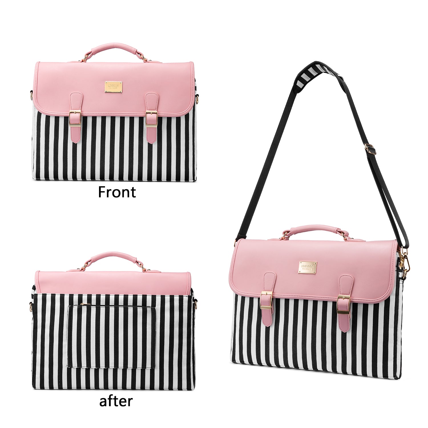 Buy MyneeMoe Lovevook Women's Laptop Bag Pink - Elegant Design with Multiple Compartments - Laptop Bag at MyneeMoe Online In India