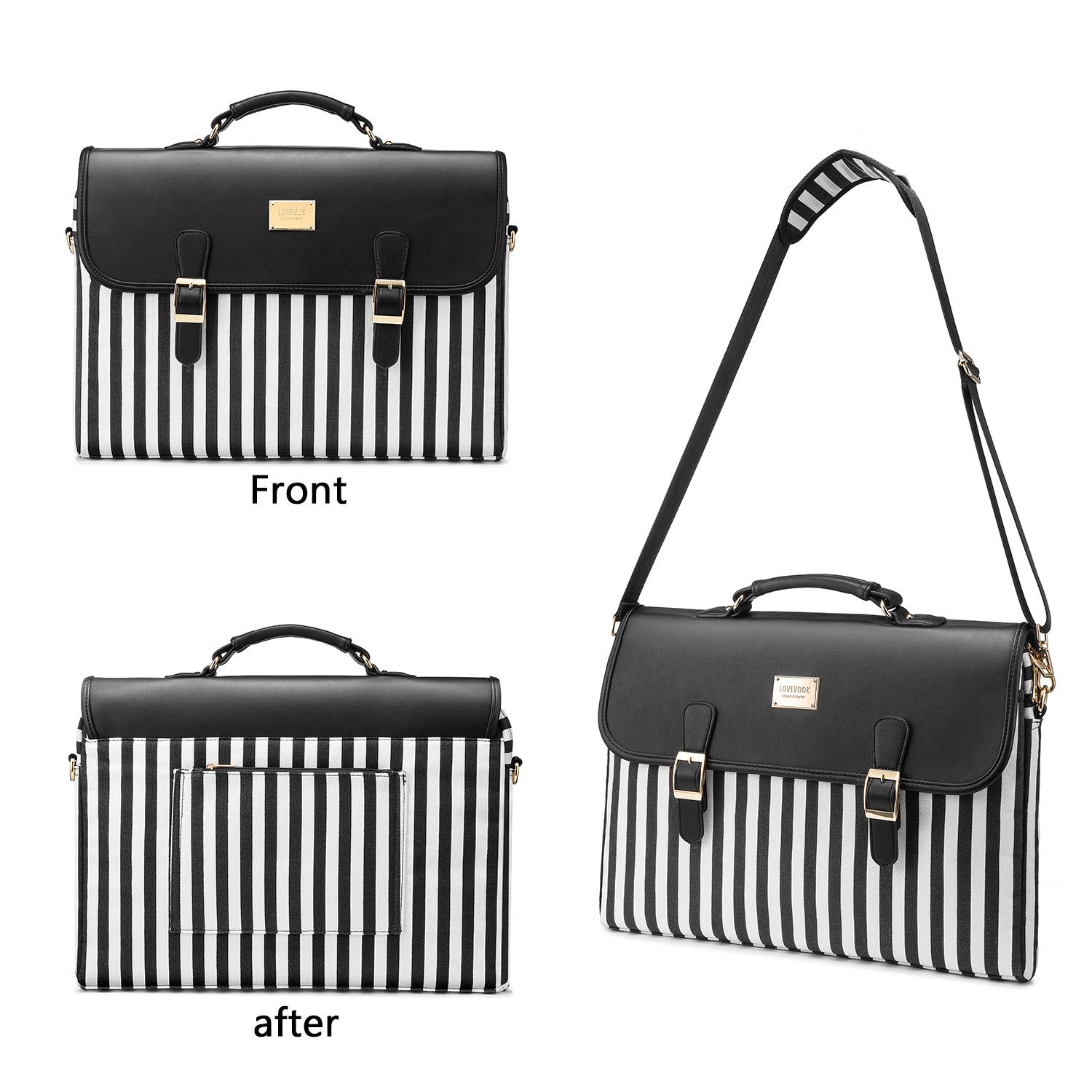 Buy MyneeMoe Lovevook Women's Laptop Bag Black - Elegant Design with Multiple Compartments - Laptop Bag at MyneeMoe Online In India