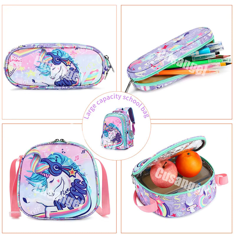 Buy Wonderland Mermaid & Unicorn School Bag Combo - Backpack, Lunch Bag & Pencil Case at MyneeMoe Online In India