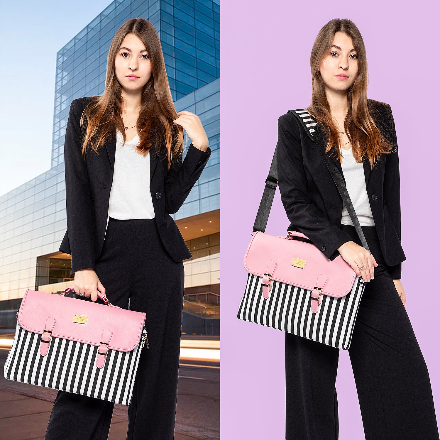 Buy MyneeMoe Lovevook Women's Laptop Bag Pink - Elegant Design with Multiple Compartments - Laptop Bag at MyneeMoe Online In India