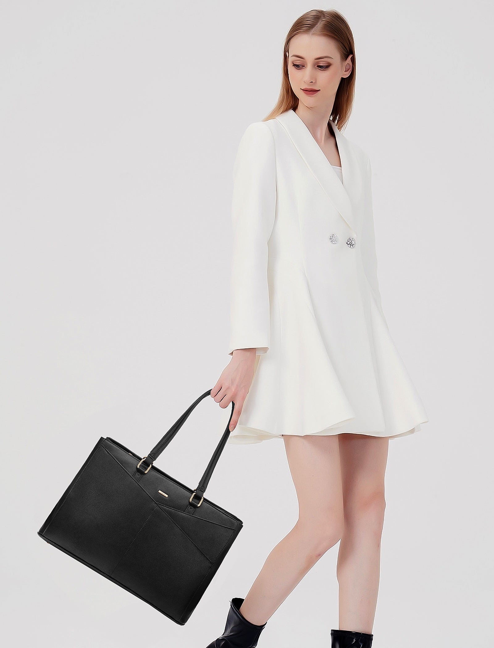 Buy MyneeMoe Lovevook Women's Versatile Laptop Tote & Handbag Alabaster - Perfect for Work and Travel - Laptop Bag at MyneeMoe Online In India