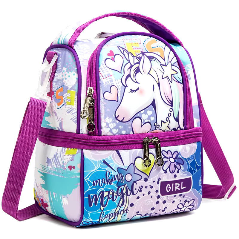 Buy FrescoPack Insulated Lunch Bag – Double Compartments | Waterproof & Stylish Unicorn (Purple) at MyneeMoe Online In India