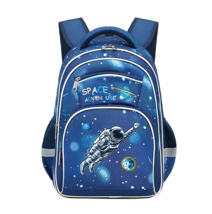 Buy Space Adventure Print Large Capacity Waterproof School Bag - Galaxy-Themed Backpack Light Blue at MyneeMoe Online In India