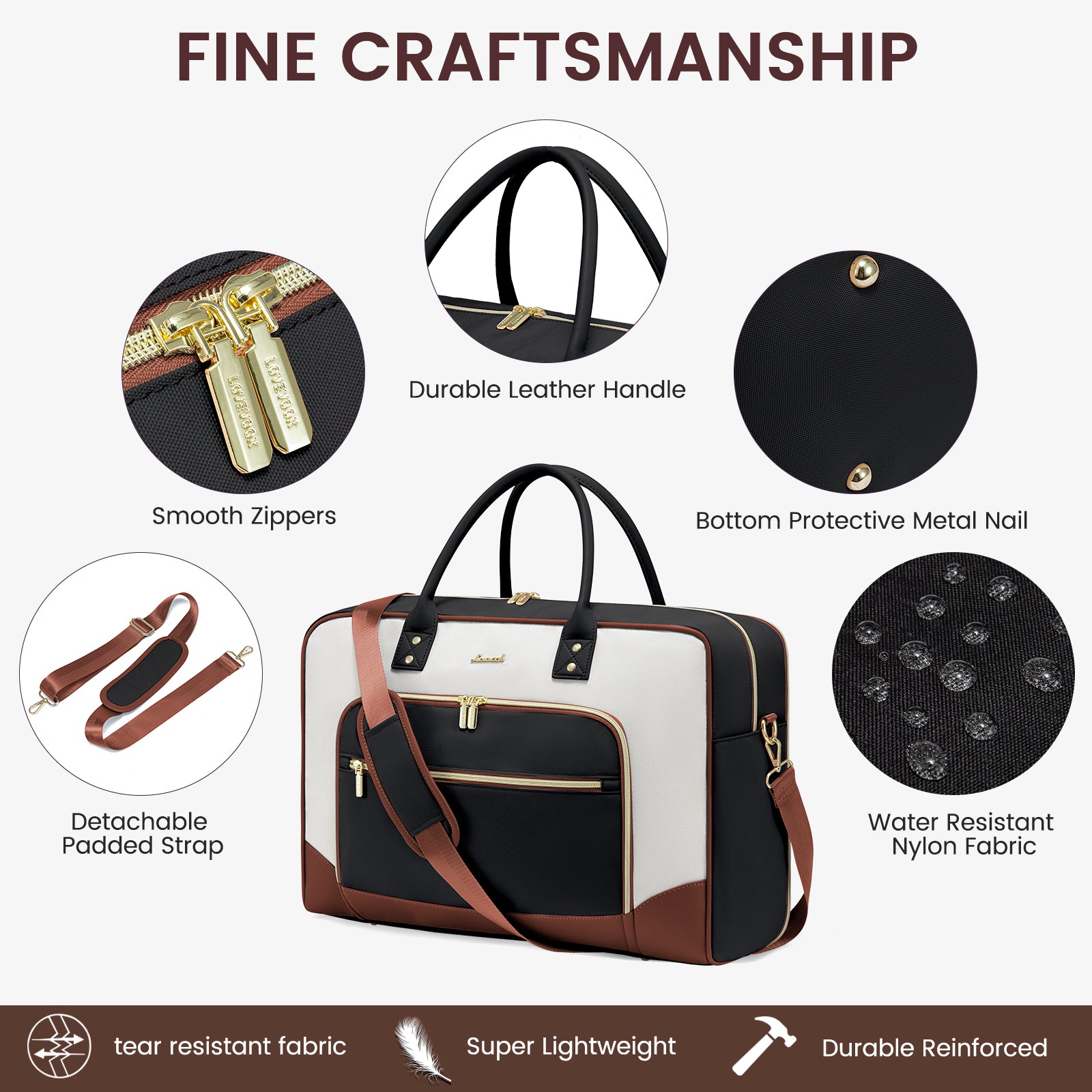 Buy MyneeMoe Lovevook 4-Piece Travel Set Beige & Black: Duffel, Shoe Bag, Toiletry Case & Packing Cube - Travel & Tote Bags at MyneeMoe Online In India