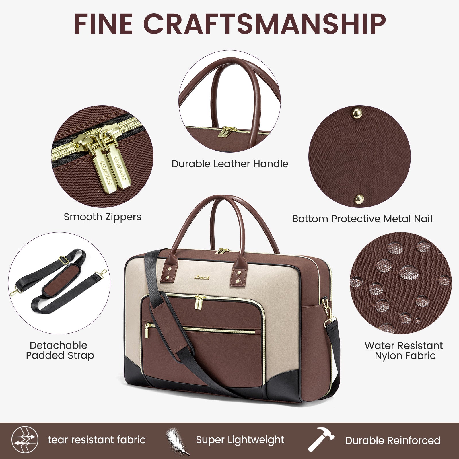 Buy MyneeMoe Lovevook 4-Piece Travel Set Apricot & Brown: Duffel, Shoe Bag, Toiletry Case & Packing Cube - Travel & Tote Bags at MyneeMoe Online In India
