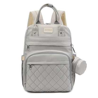 Buy Fashionable Mommy Diaper Bag - Large Capacity Travel Backpack with Insulated Pockets Light Grey at MyneeMoe Online In India