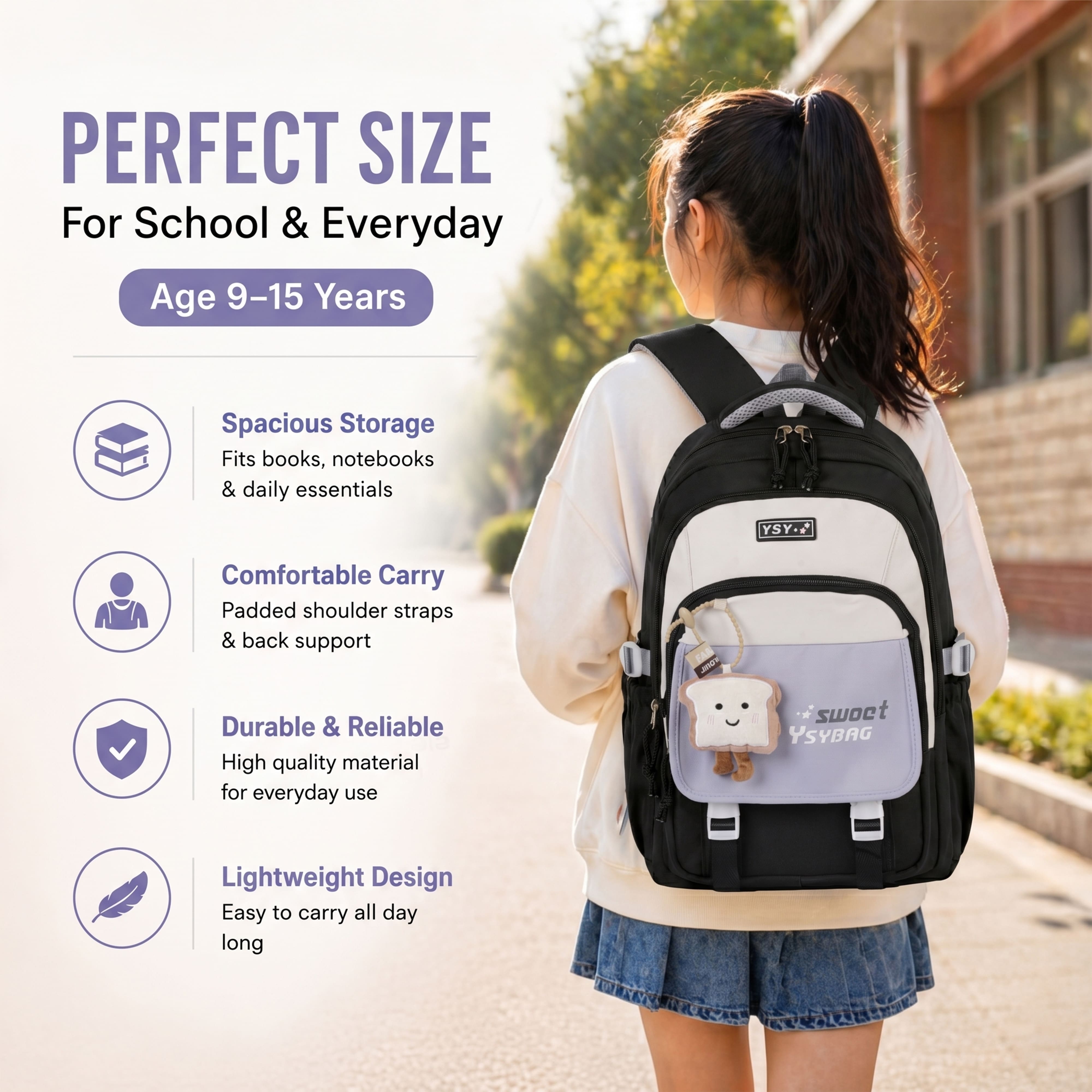 Buy MyneeMoe Sweet Dreams Kids Backpack – Durable, Stylish & Spacious School Bag (Age 9-15Y) - School Bag at MyneeMoe Online In India