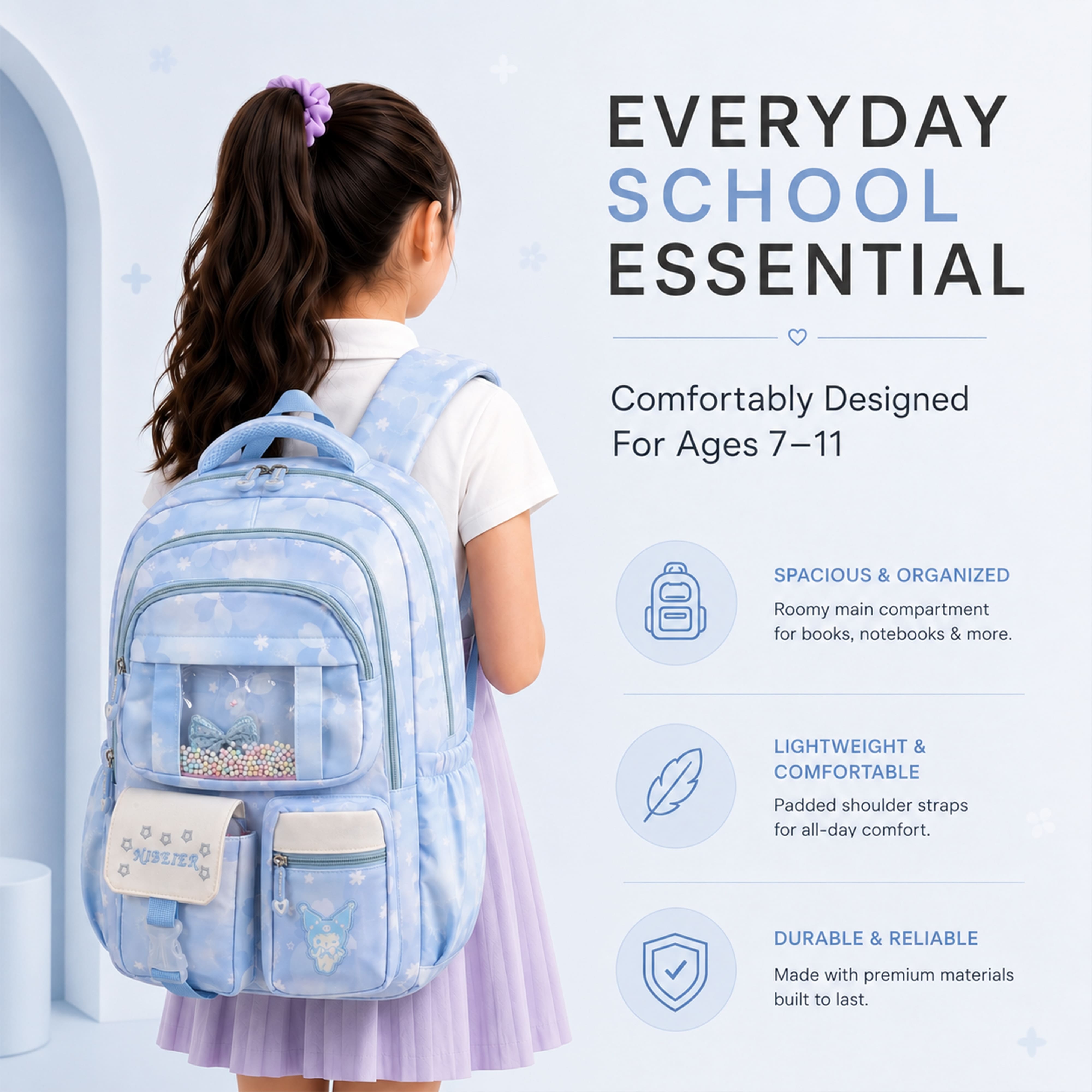 Buy MyneeMoe Book Bounder Elite Girls Backpack – Durable, Stylish & Spacious School Bag (Age 7-11Y) - School Bag at MyneeMoe Online In India