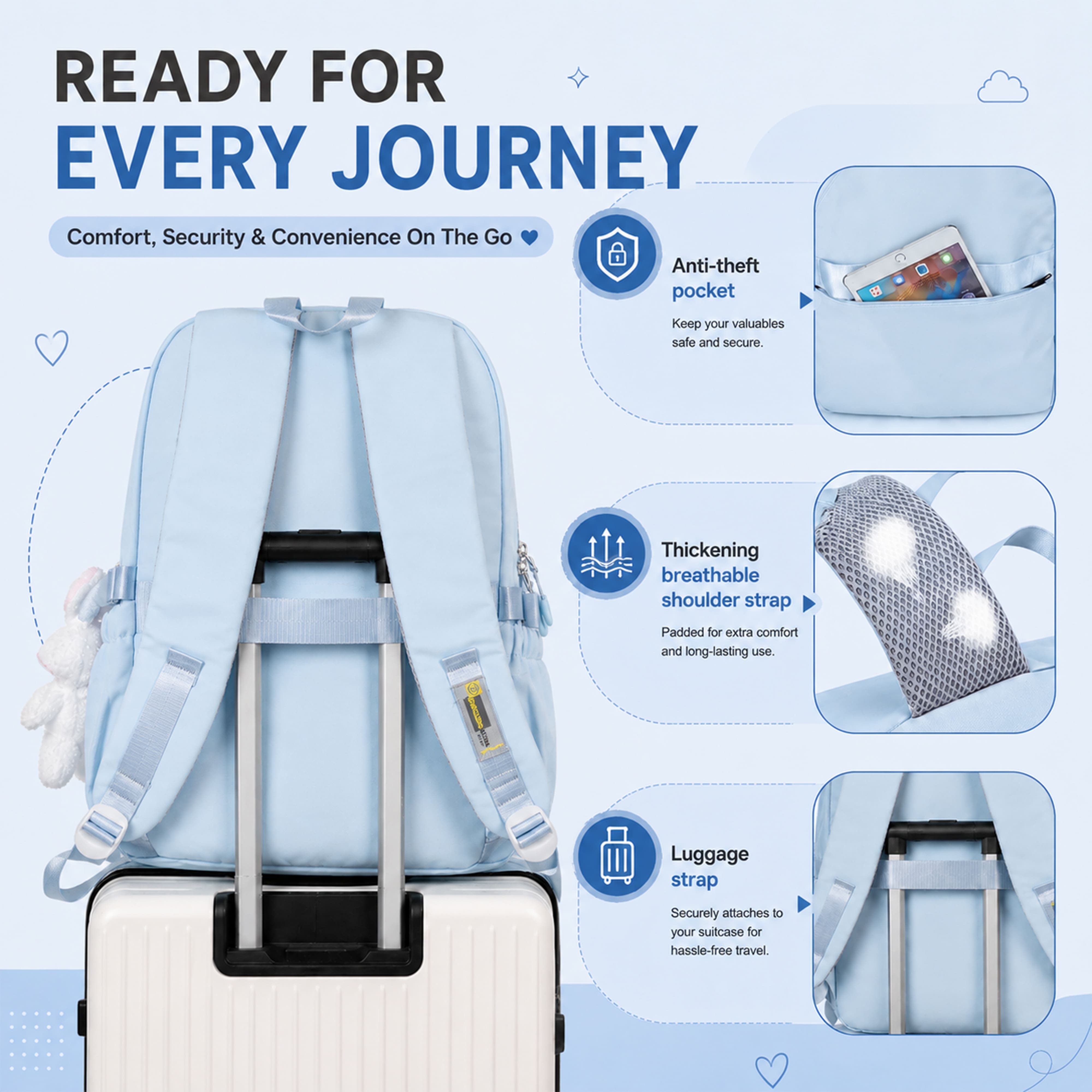 Buy MyneeMoe Sweet Pastel Girls Backpack – Durable, Stylish & Spacious School Bag (Age 9-15Y) - School Bag at MyneeMoe Online In India