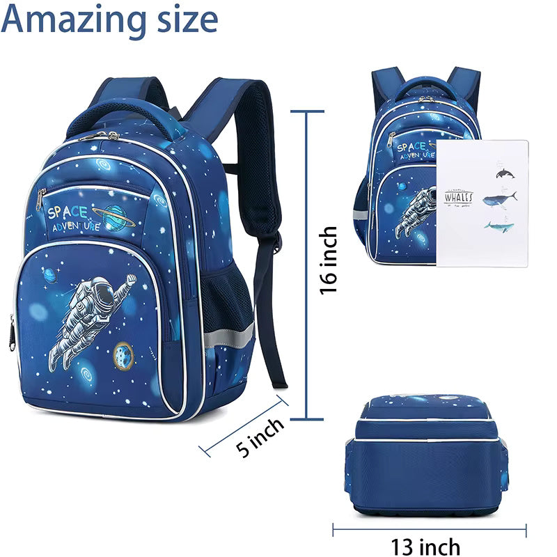 Buy Space Adventure Print Large Capacity Waterproof School Bag - Galaxy-Themed Backpack at MyneeMoe Online In India