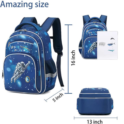 Buy Space Adventure Print Large Capacity Waterproof School Bag - Galaxy-Themed Backpack at MyneeMoe Online In India