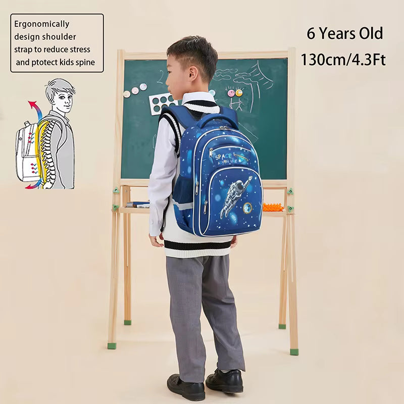 Buy Space Adventure Print Large Capacity Waterproof School Bag - Galaxy-Themed Backpack at MyneeMoe Online In India