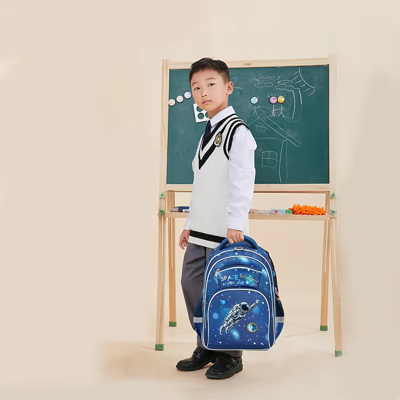 Buy Space Adventure Print Large Capacity Waterproof School Bag - Galaxy-Themed Backpack at MyneeMoe Online In India