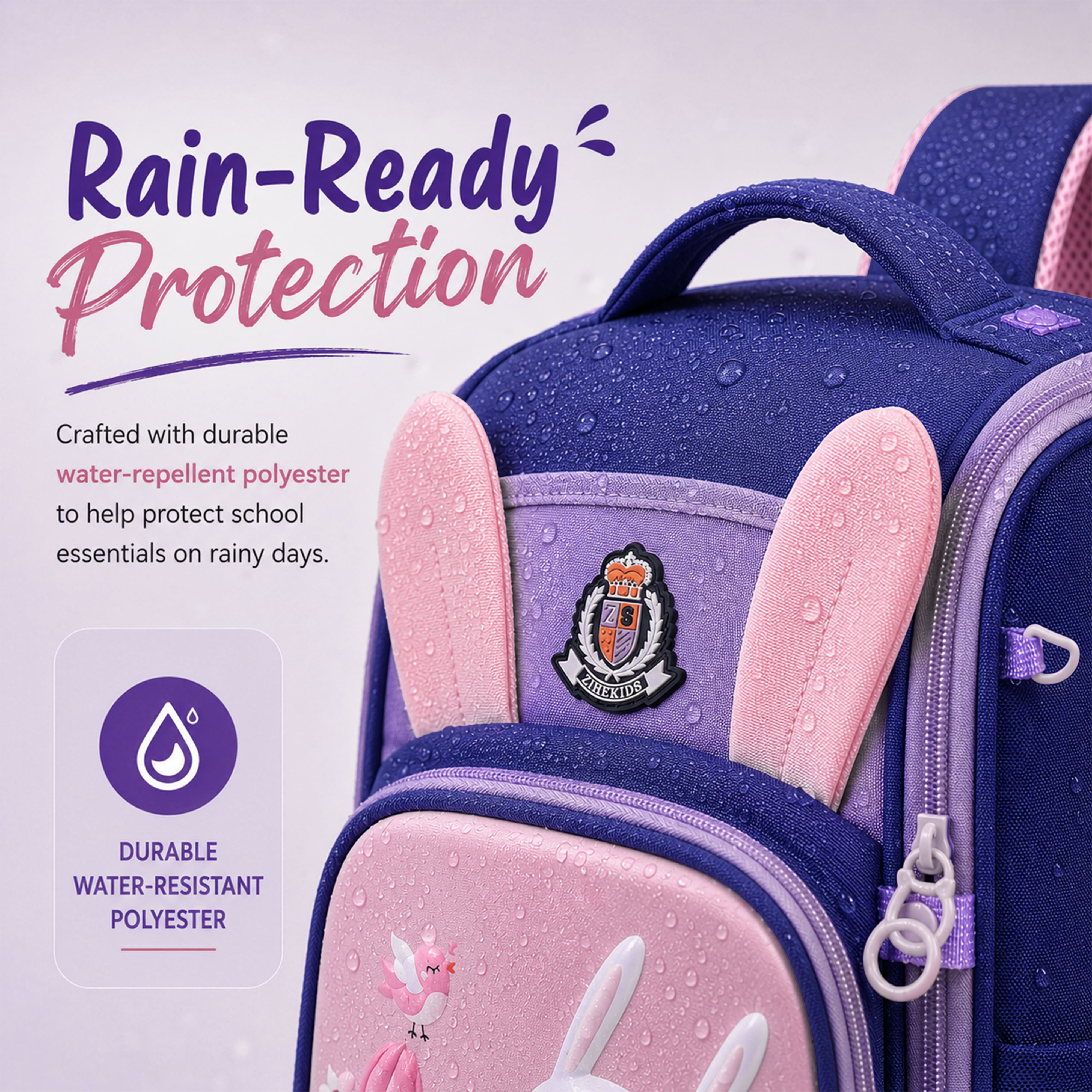Young Minds Kids Backpack – Durable, Stylish & Spacious School Bag (Dark Purple)