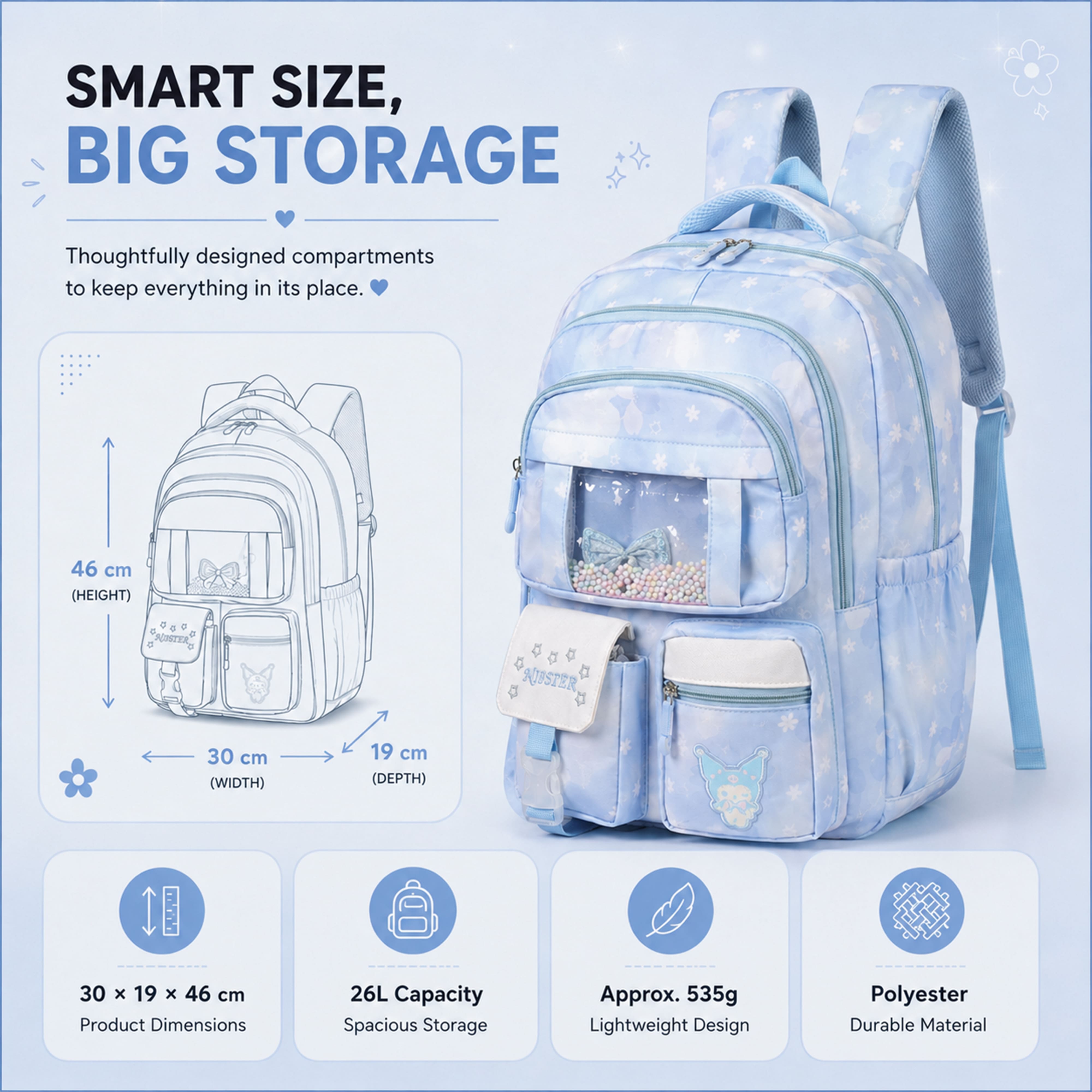 Buy MyneeMoe Book Bounder Elite Girls Backpack – Durable, Stylish & Spacious School Bag (Age 7-11Y) - School Bag at MyneeMoe Online In India