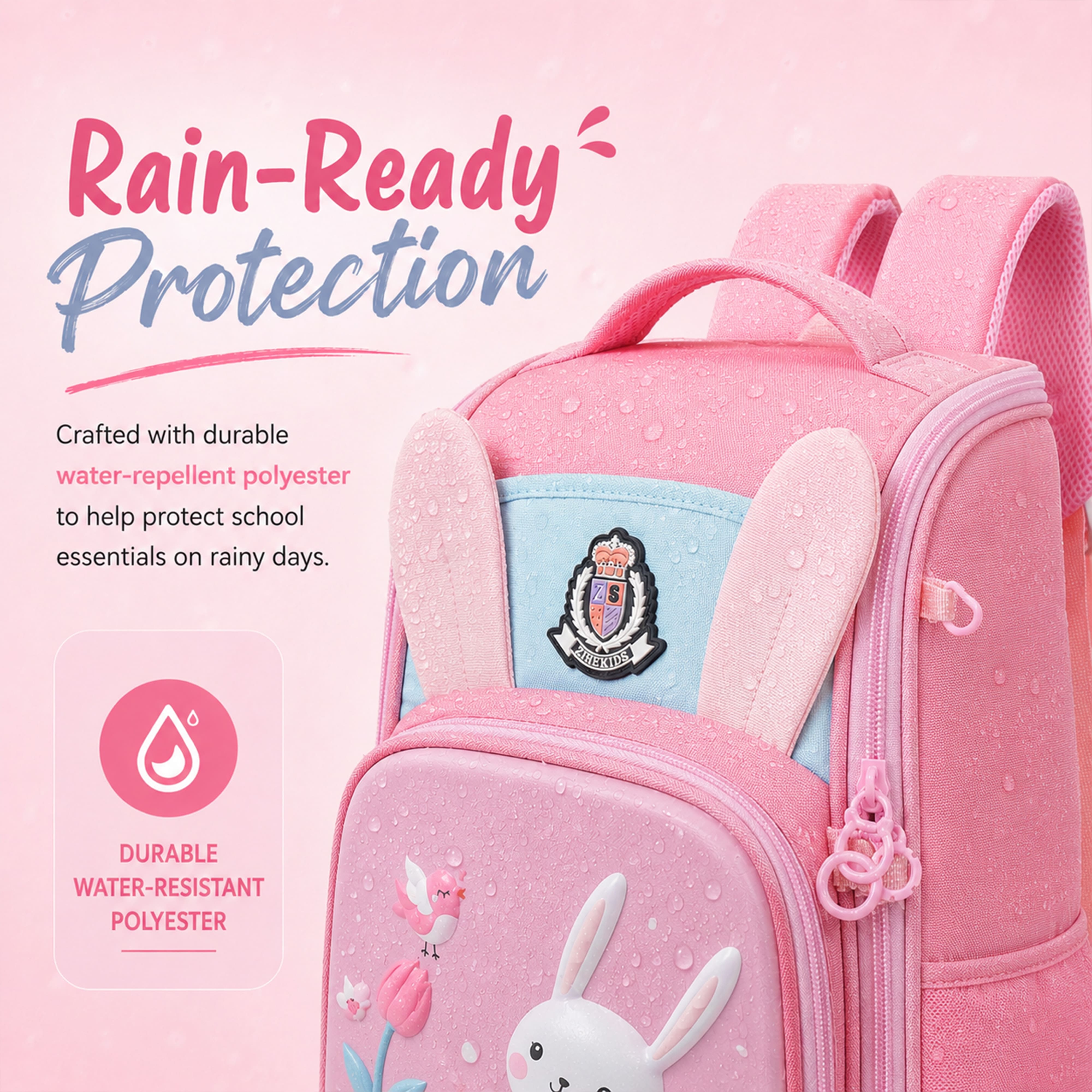 Young Minds Kids Backpack – Durable, Stylish & Spacious School Bag (Pink)