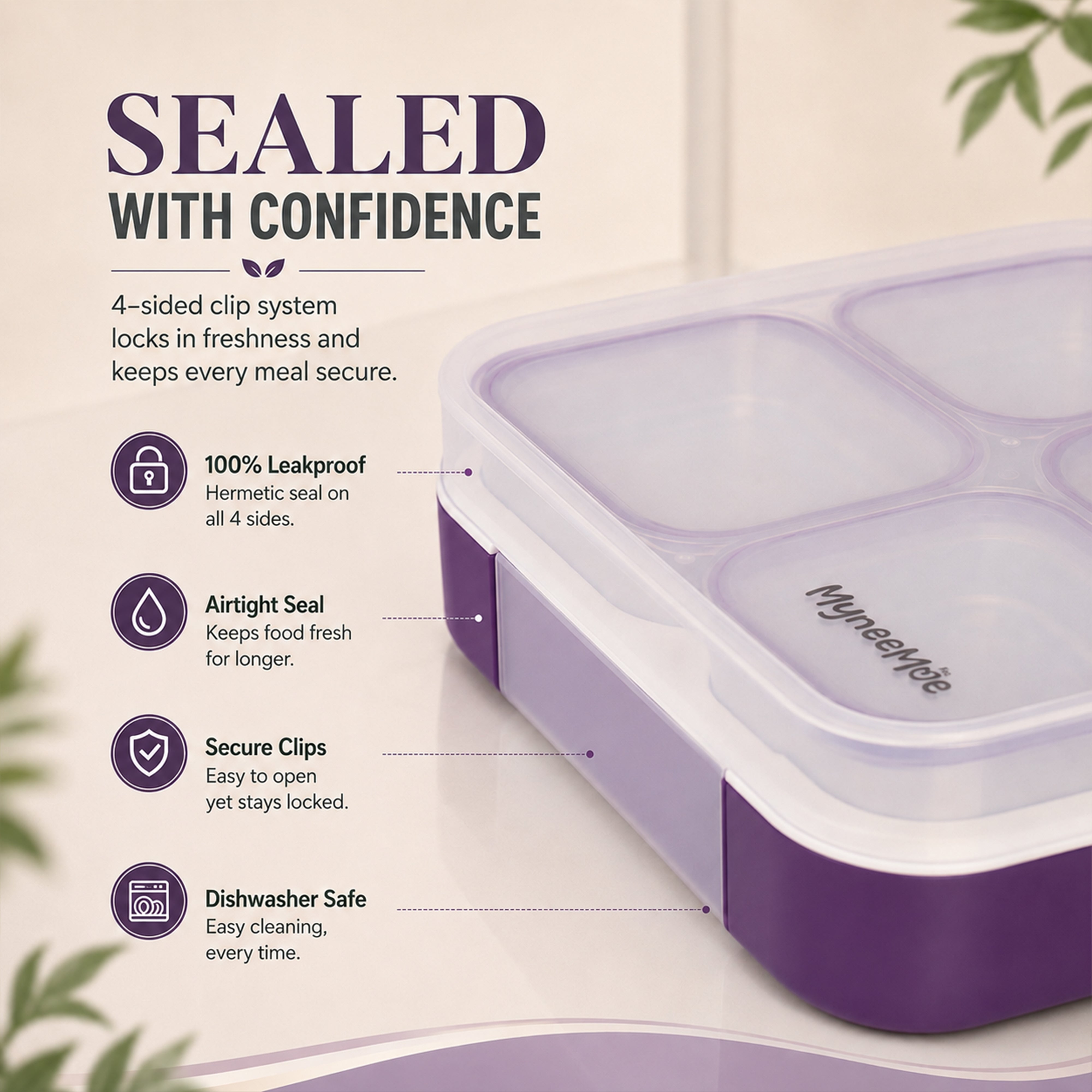 Buy MyneeMoe Meal Station 4 Compartment Stainless Steel Bento Lunch Box with Bag - Bento Lunch Box at MyneeMoe Online In India