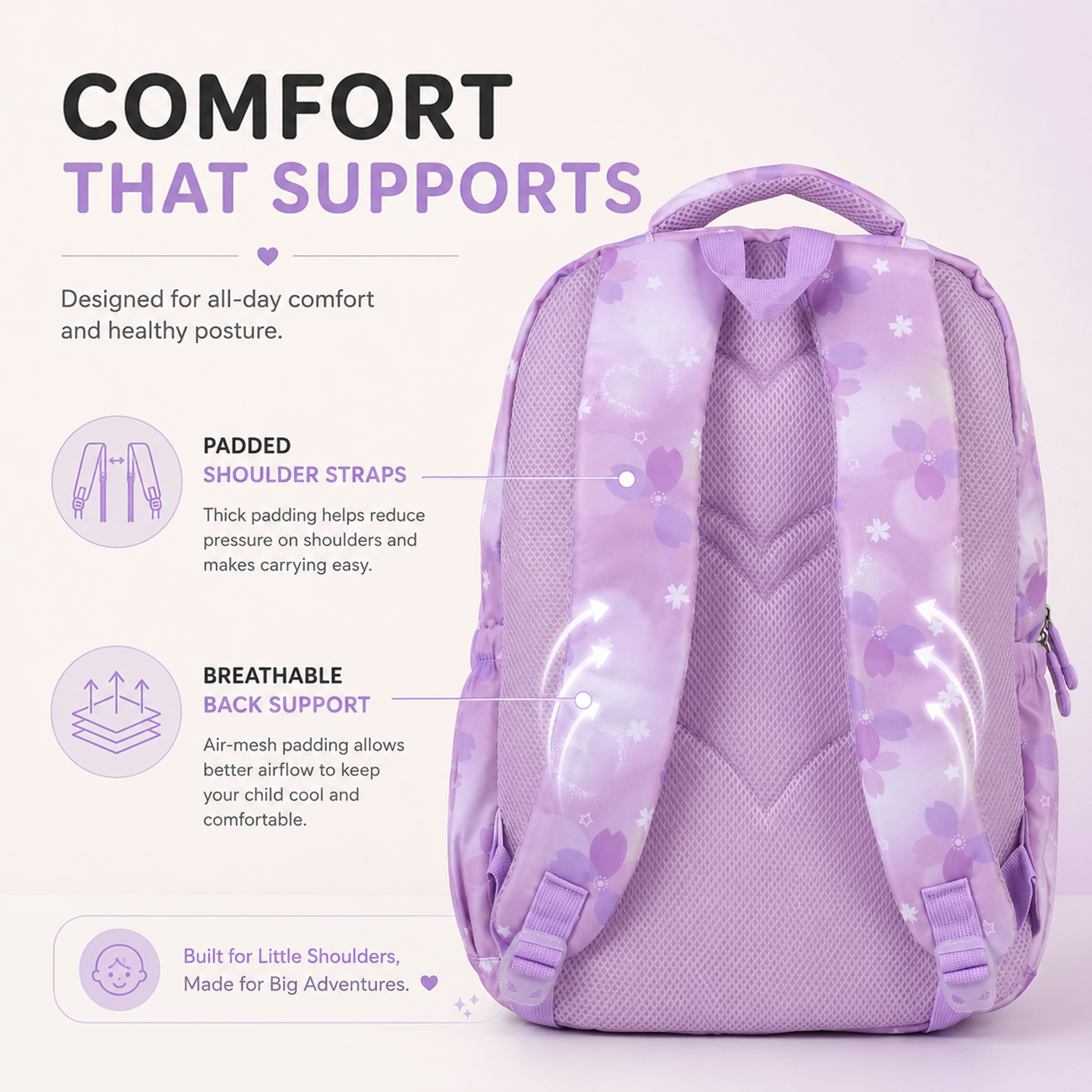Buy MyneeMoe Book Bounder Elite Girls Backpack – Durable, Stylish & Spacious School Bag (Purple) - School Bag at MyneeMoe Online In India