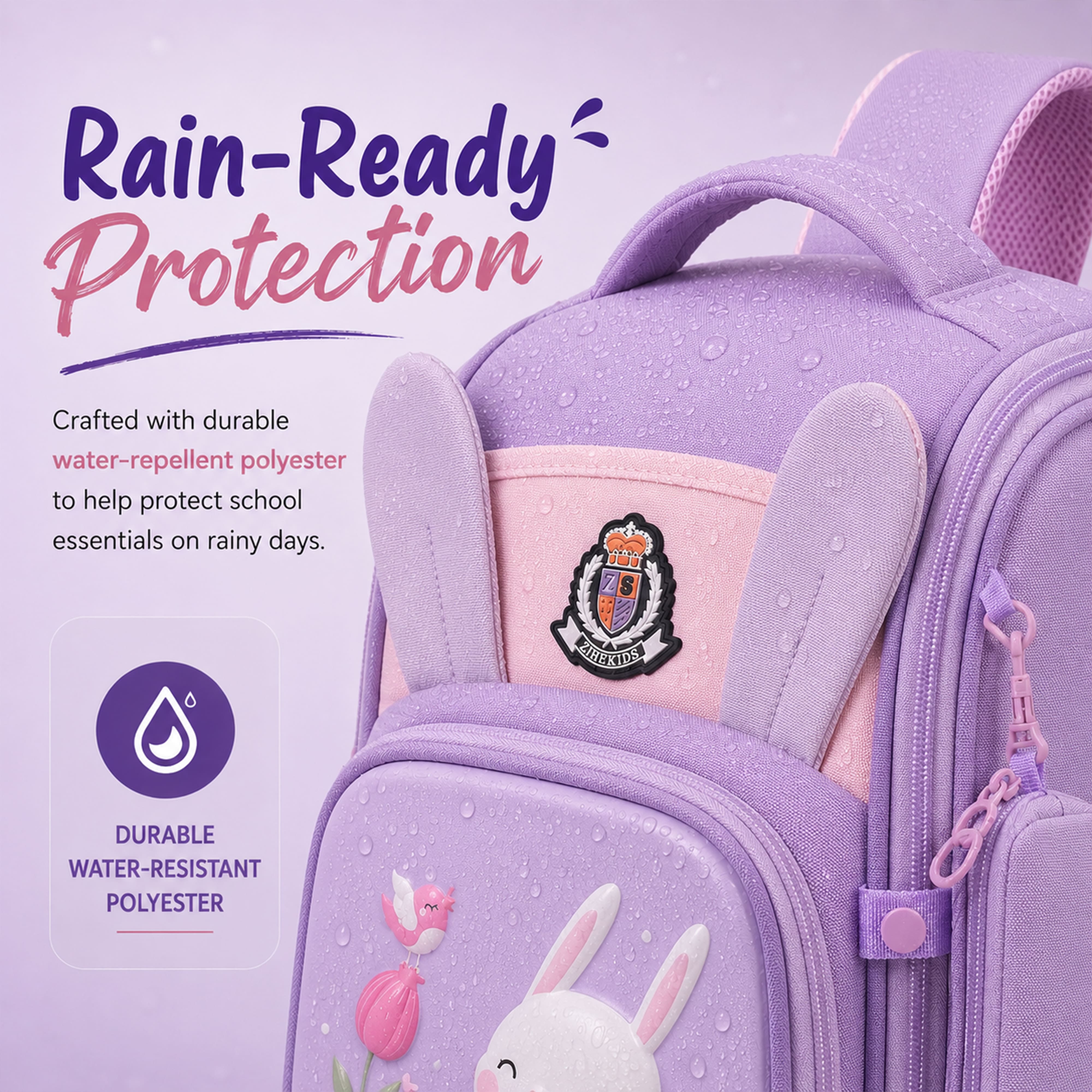 Young Minds Kids Backpack – Durable, Stylish & Spacious School Bag (Purple)