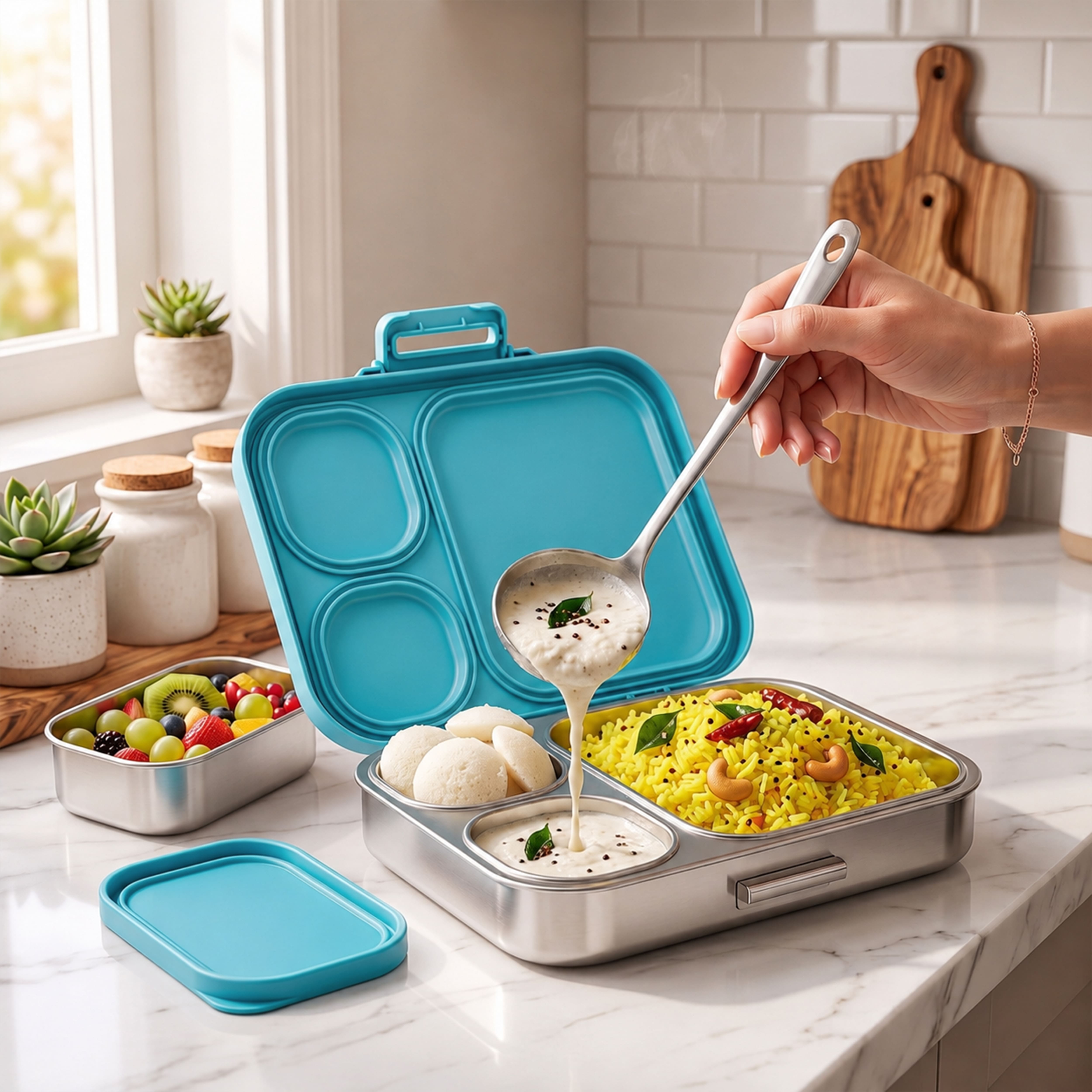 Cubix Stainless Steel Bento Lunch Box - Space Explorer