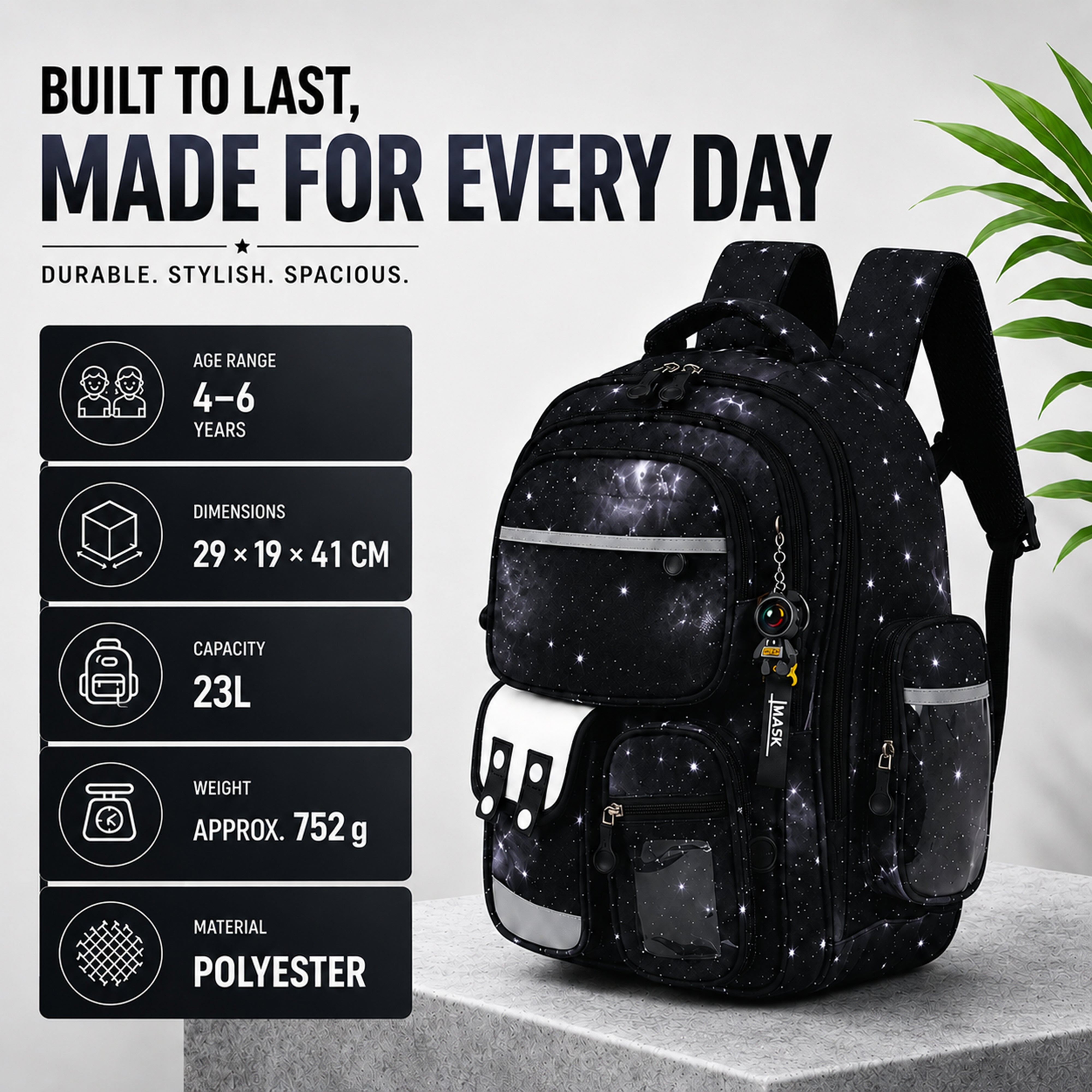Buy MyneeMoe Brainy Bundle Galaxy Kids Backpack – Durable, Stylish & Spacious School Bag (Age 4–6Y) - School Bag at MyneeMoe Online In India