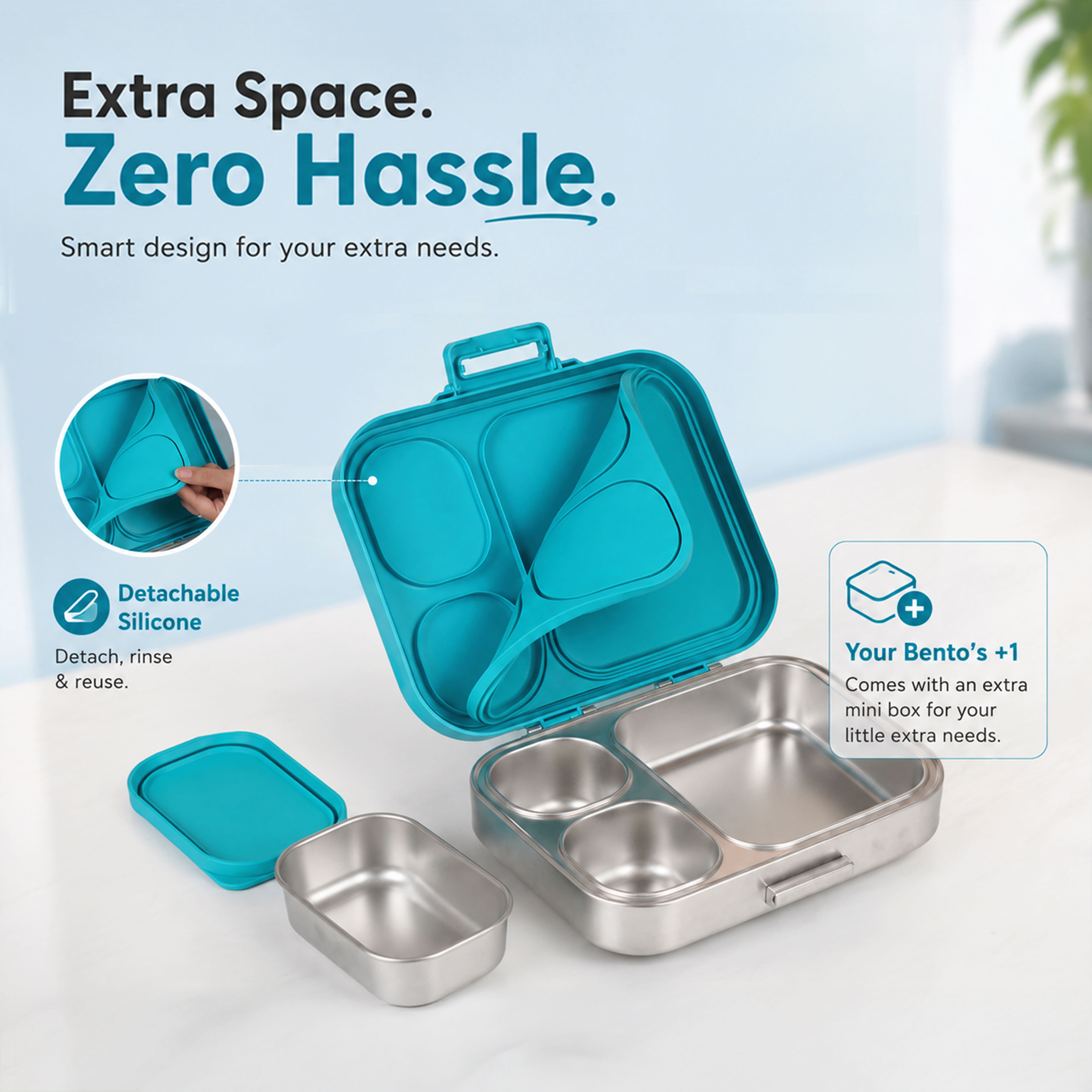 Buy MyneeMoe Cubix Stainless Steel Bento Lunch Box - Signature - at MyneeMoe Online In India