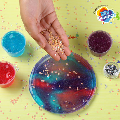 Buy Diy Science Galaxy Glitter Slime Kit (Texture Sparkling Clear Slime) at Myneemoe Online In India