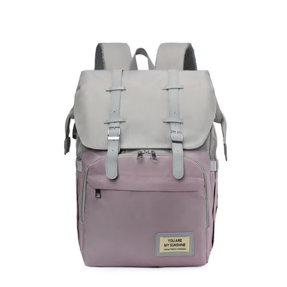 Buy MommyMinder Baby Bag - Large Capacity Diaper Backpack with Crib & Mosquito Protection Purple at MyneeMoe Online In India