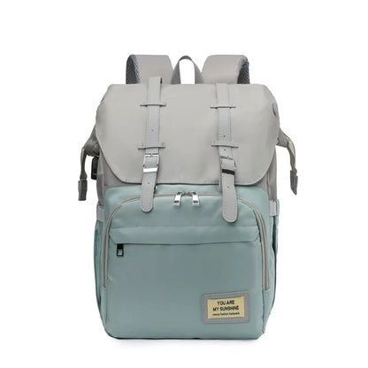 Buy MommyMinder Baby Bag - Large Capacity Diaper Backpack with Crib & Mosquito Protection Cyan at MyneeMoe Online In India