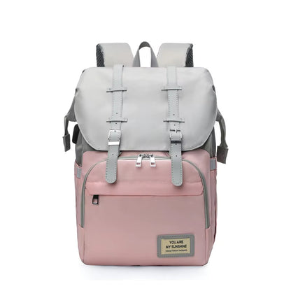 Buy MommyMinder Baby Bag - Large Capacity Diaper Backpack with Crib & Mosquito Protection Pink at MyneeMoe Online In India